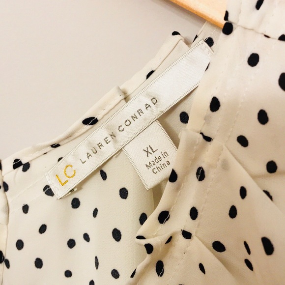 Lauren Conrad Polka Dot Blouse Size XL - Picture 3 of 5